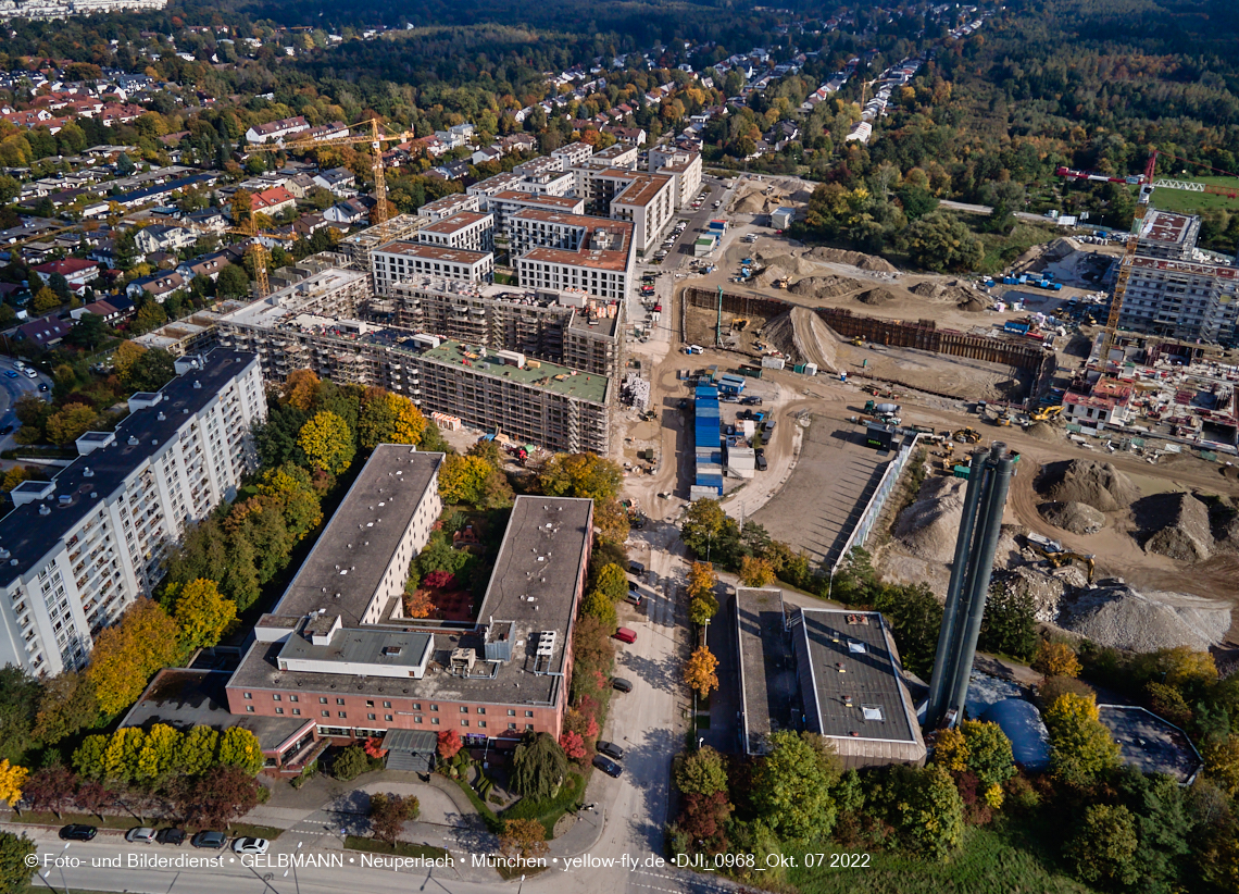13.10.2022 - Baustelle Alexisquartier und Pandion Verde in Neuperlach 13.10.2022 - Baustelle Alexisquartier und Pandion Verde in Neuperlach